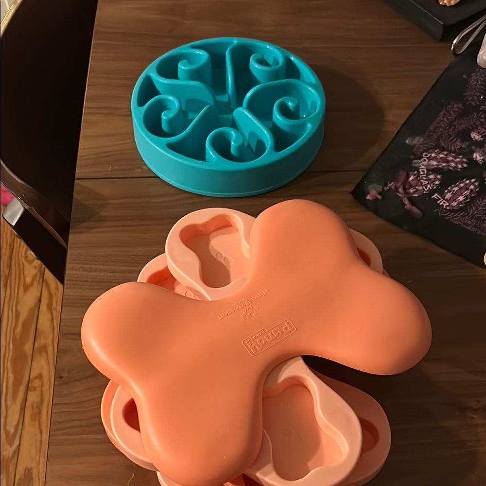 Two Slow Feeder Dog Puzzle Toys